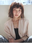 無造作ウェーブ＊モーヴアッシュ＊小顔ボブ