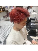 ブリランチン アイチダイガクマエ(Brilliantine Aichidaigakumae)&nbsp;かきあげアップバング×レッドグラデーション☆