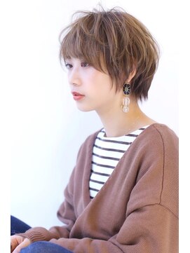 オーロ 緑地公園店(ORO) ローライトアッシュブラウン大人かわいい小顔ワンサイドショート