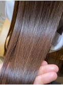 大人かわいい前髪セシルカットココアブラウンフリンジウェーブ