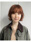ニュアンスパーマ ボブオレンジ ブリーチなし