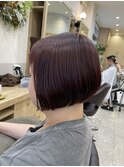 ピンク系のカラーリング/ミニマルボブ/20代/30代/40代/50代