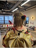 タイトアレンジ  成人式ヘア 長崎浜の町