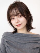 チョコグレージュ/20代30代大人かわいい/ミディアムレイヤー