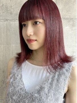 トリップ 大名(Trip) ブリーチ無しでビビットなボルドーカラーに☆
