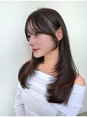 結べるミディアムレイヤー　綺麗に流れる顔まわり