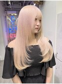 【ホワイトベージュ×レイヤースタイル】