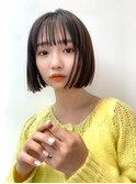 切りっぱなしボブワンレンボブ韓国ボブ