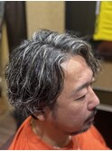 シルバーメッシュ縦落ツイスパ