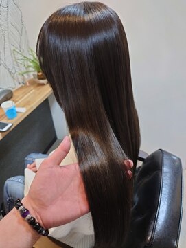 ヘアーカルチャー 小倉台店 HAIR CULTURE 髪質改善カラーロングストレートモカブラウン美髪艶髪