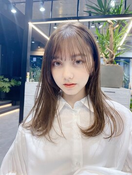 ファンナギンザ(FaNNa ginza) シースルーバング/ブリーチなしカラー/グレージュ/ベージュ