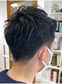 MEN'S HAIR &nbsp;センターパート　ツイストスパイラル　コンマヘア
