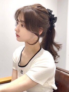 カルナ バイ エルモ(calna by ELMO) 顔まわりカット　シースルーバング　オータムブラウン