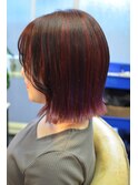 ぱつっとボブにデザインカラー