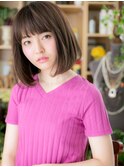 大人かわいいバレイヤージュ切りっぱなしボブc5浦和20代30代40代
