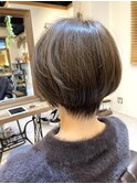 ショートボブ髪質改善白髪ぼかしハイライトスクールカット