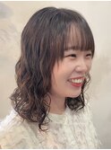 パーマ　韓国風　顔まわり　顔周り　艶巻き　髪質改善　