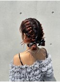 結婚式お呼ばれヘア/袴ヘアアレンジ/袴アレンジ/着付け