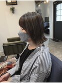 切りっぱなしボブ&グレージュコントラストハイライト☆