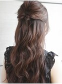 結婚式二次会編みおろし編み込みお呼ばれヘアセットドレスヘア