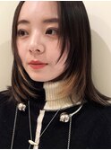 ★顔周りレイヤースタイル 小顔カット 切りっぱなしボブ 銀座