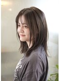 オリーブグレージュミディアムストレート