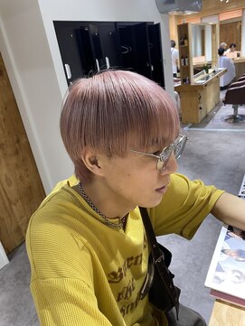 クオル 立川(QOL) ピンクベージュ ハイトーンカラー ピンク 夏髪 立川 メンズ