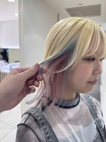 マージュ ギンザ(marju GINZA) ☆抜きっぱなしブリーチ インナーカラー 水色ピンク