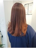 インナーカラーオレンジ系ヘアカラー