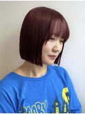 切りっぱなしボブ×ボルドー