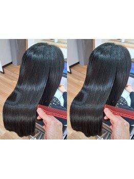 髪質やダメージ等でご自宅での扱いにお困りの方、当店の豊富な髪質改善トリートメントで扱いやすい艶髪に！