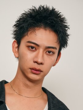 テン 心斎橋(tenn.) 心斎橋スパイキーパーマビジネスヘアフェザーショートパーマ緩め