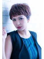 エルデ ナインズ ヘアー スタンド 川口店(elde 9's HAIR STAND)&nbsp;66ワイドバング&モーブカラーのワンサイドくびれミディ風ヘア