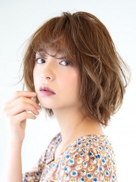 ヘアアンドメイク アース 入間店(HAIR&MAKE EARTH) カールバングの抜け感ボブ