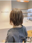 切りっぱなしボブ×ミルクティーベージュ【竹中慎治】梅田