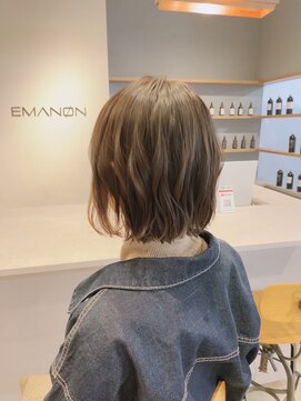 フランチェスカドット(francesca.) 切りっぱなしボブ×ミルクティーベージュ【竹中慎治】梅田