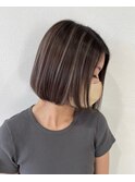 コントラストハイライトボブ_アースカラー_くびれヘア