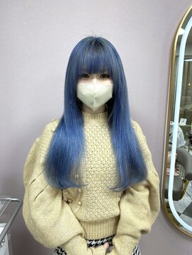 ガルボヘアー 名古屋栄店(garbo hair) #名古屋#栄#プルエクステ#ハイトーン#ライトブルー#10代#20代