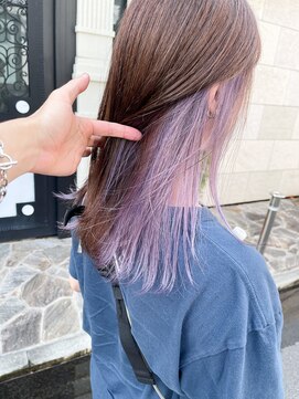 エミス バイ メルト 吉祥寺(emis by melt) 【堀惠】ラベンダーカラーイヤリングカラーインナーカラー