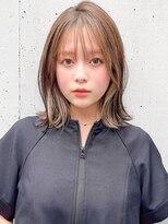うる艶髪美髪シースルーバングオリーブベージュワンカール