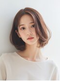 くびれヘア ハイライトカラー アプリコットオレンジ 夏