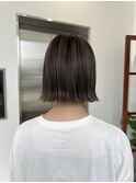 外ハネボブ/ハイライトボブ/アイスグレー/*