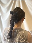 結婚式アレンジ/お呼ばれヘア/編み込みアレンジ