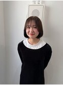 ショートボブ　オリーブベージュ　黒染め履歴