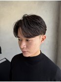 毛流れセンターパートフェザーショート刈り上げ