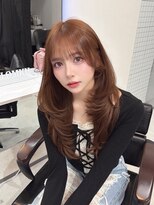 ロムーク 表参道(LOMKH)&nbsp;小顔ロングレイヤーカット顔周り春ハッシュカット透明感カラー