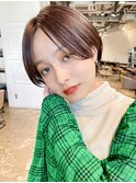 暗髪×束感ショート×シースルーバング×フレンチガーリー