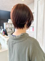 キャアリー(Caary)&nbsp;福山市美容室Caaryレッドオレンジ秋カラーナチュラルショート