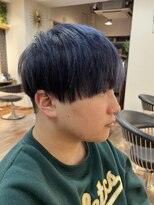 ルーム(Room)&nbsp;ブルーブラック/メンズマッシュ/ブルーカラー/メンズカット福岡