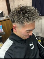 メゾンフォーメン トアロード(Maison for men TorRoad)&nbsp;ツイストパーマ　ジェットモヒカン　ホワイトメッシュ